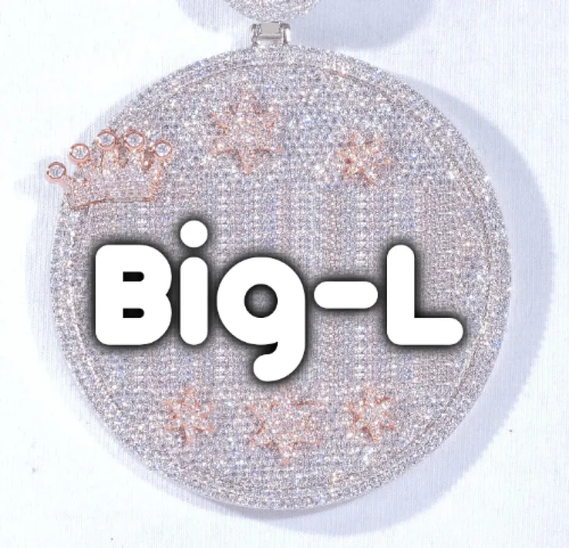 CUSTOM LETTER NECKLACE 3D BIG CROWN DISC made by The GUU Shop