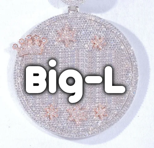 CUSTOM LETTER NECKLACE 3D BIG CROWN DISC sold by The GUU Shop