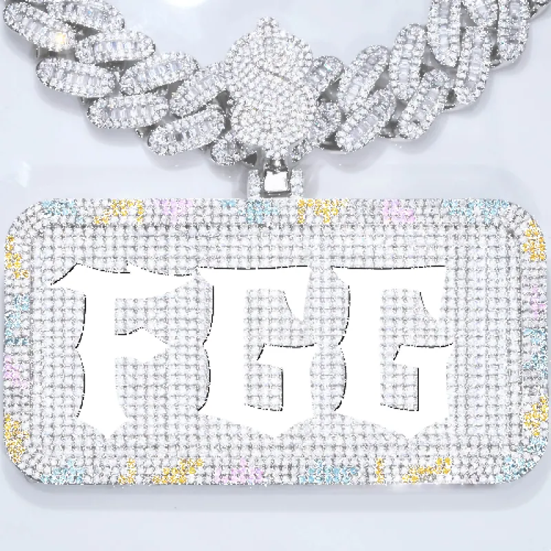 CUSTOM LETTER NECKLACE 3D COLORFUL SQUARE made by The GUU Shop