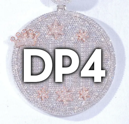 CUSTOM LETTER NECKLACE 3D BIG CROWN DISC sold by The GUU Shop