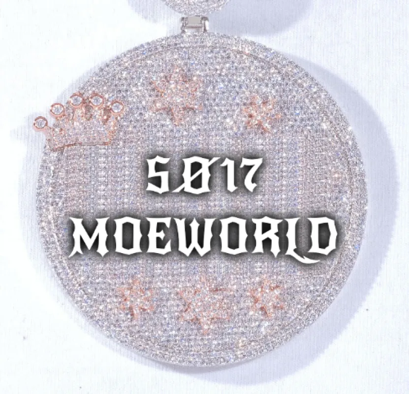 CUSTOM LETTER NECKLACE 3D BIG CROWN DISC made by The GUU Shop