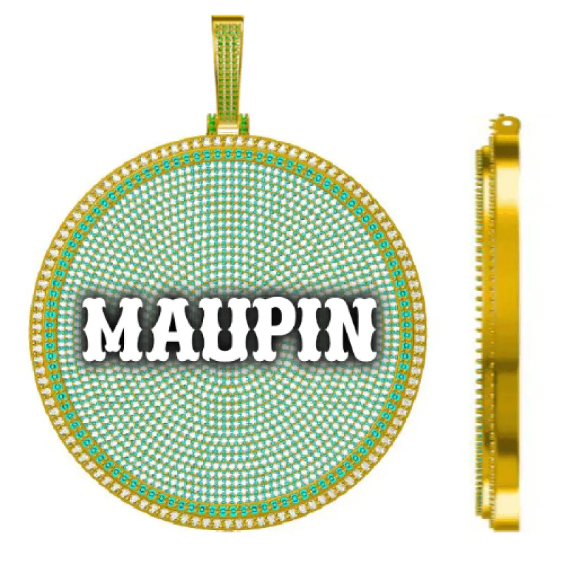 CUSTOM LETTER NECKLACE 3D BIG DISC made by The GUU Shop