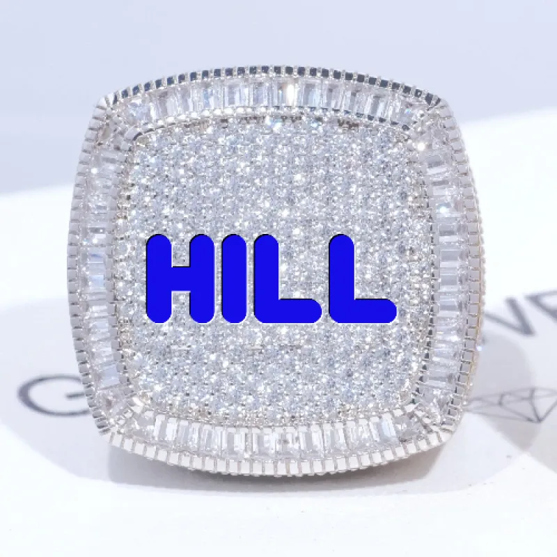 CUSTOM LETTER 3D ICED RING made by The GUU Shop
