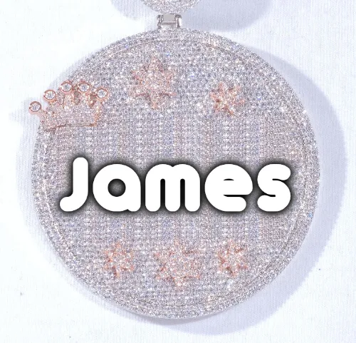 CUSTOM LETTER NECKLACE 3D BIG CROWN DISC sold by The GUU Shop
