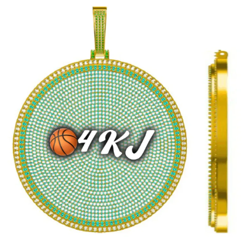 CUSTOM LETTER NECKLACE 3D BIG DISC made by The GUU Shop