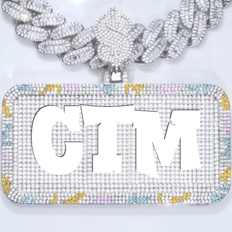 CUSTOM LETTER NECKLACE 3D COLORFUL SQUARE made by The GUU Shop