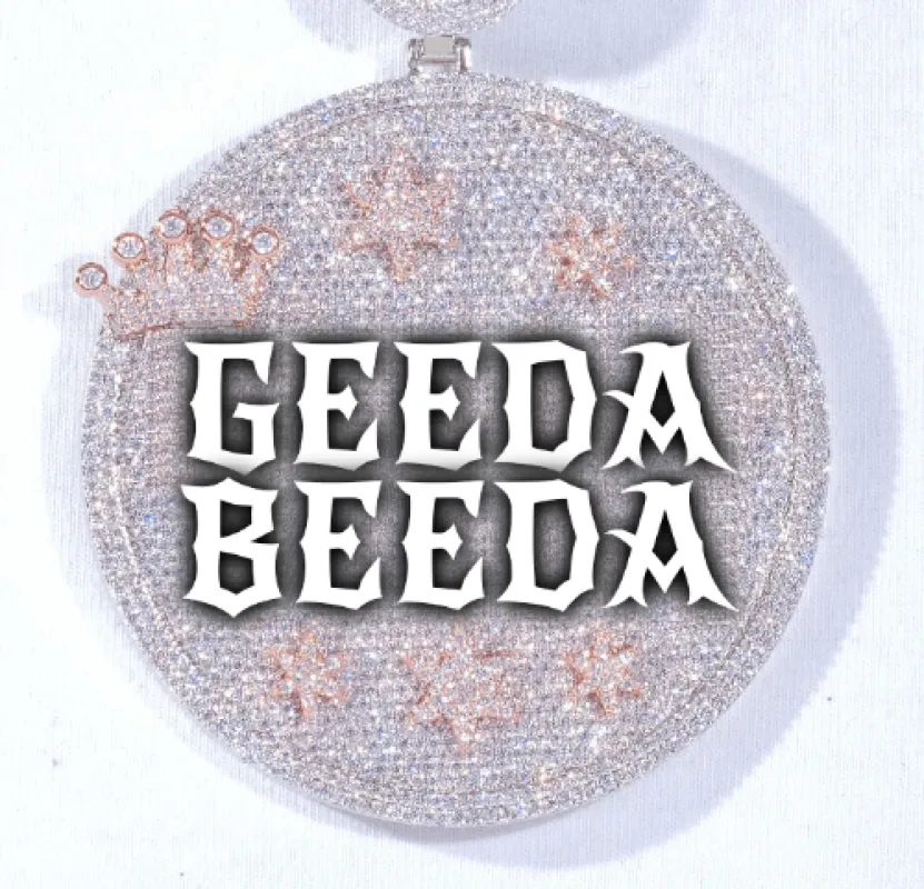 CUSTOM LETTER NECKLACE 3D BIG CROWN DISC made by The GUU Shop