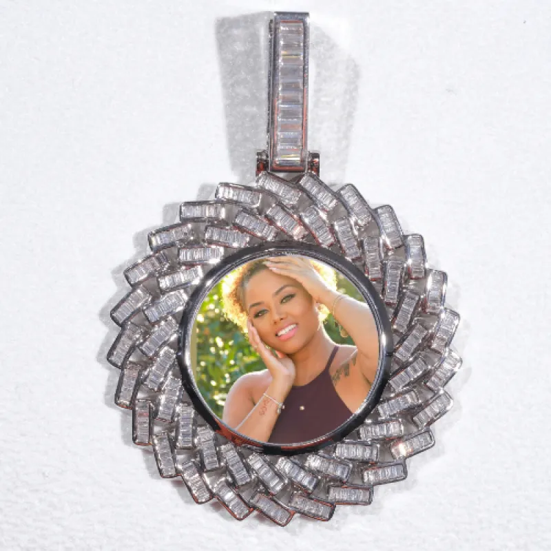 Large 3D Baguette Custom Picture Pendant made by The GUU Shop