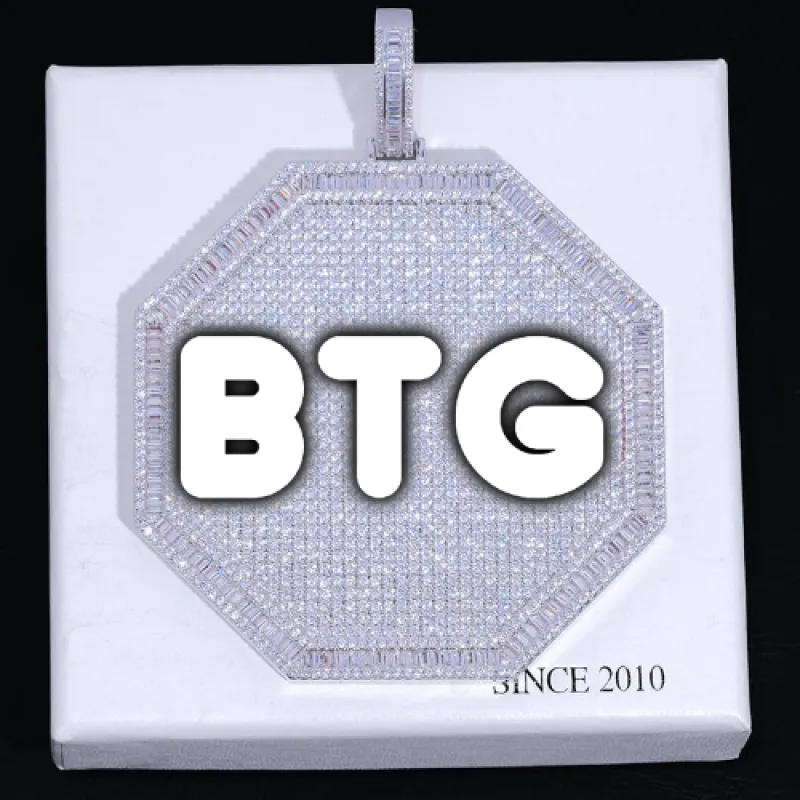 CUSTOM LETTER NECKLACE 3D BIG OCTAGON made by The GUU Shop