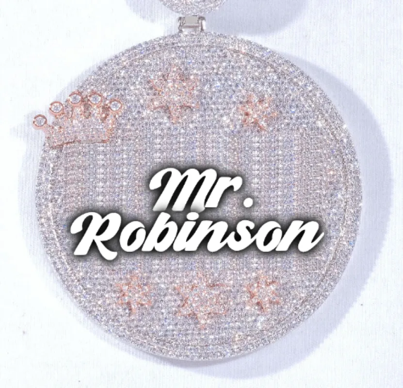CUSTOM LETTER NECKLACE 3D BIG CROWN DISC made by The GUU Shop