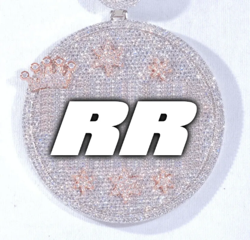 CUSTOM LETTER NECKLACE 3D BIG CROWN DISC made by The GUU Shop
