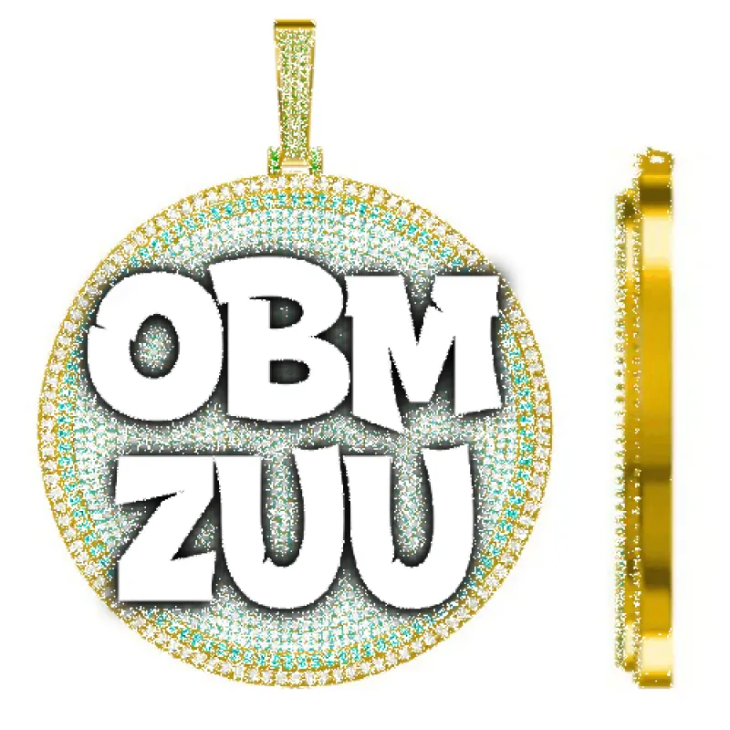 CUSTOM LETTER NECKLACE 3D BIG DISC made by The GUU Shop