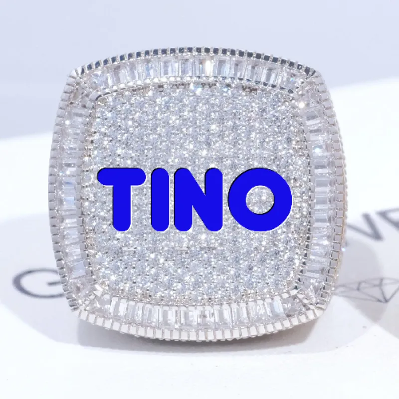 CUSTOM LETTER 3D ICED RING made by The GUU Shop