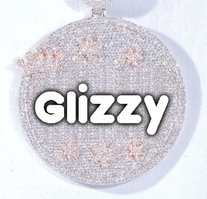 CUSTOM LETTER NECKLACE 3D BIG CROWN DISC made by The GUU Shop