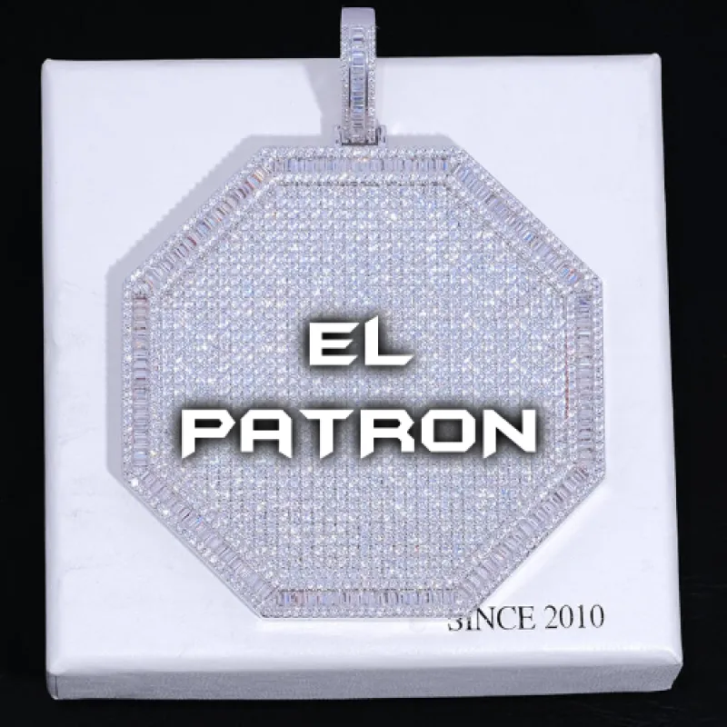 CUSTOM LETTER NECKLACE 3D BIG OCTAGON made by The GUU Shop