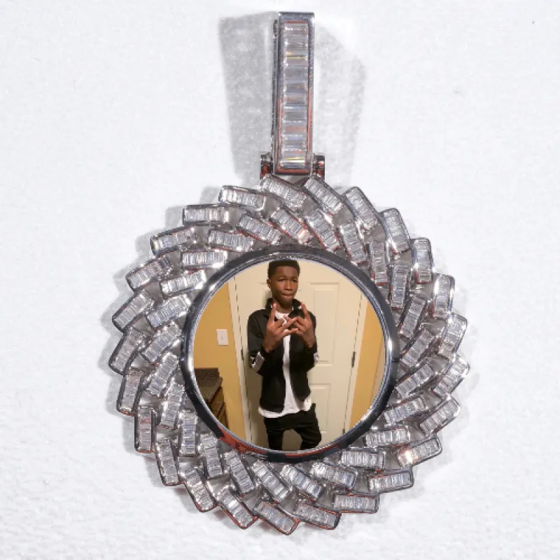 Large 3D Baguette Custom Picture Pendant made by The GUU Shop