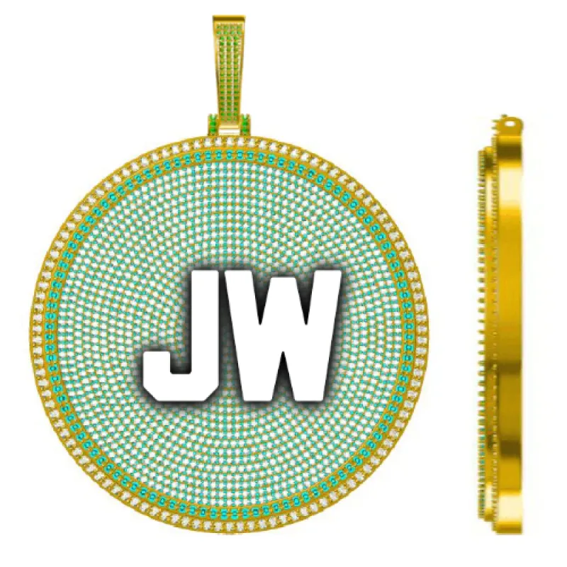 CUSTOM LETTER NECKLACE 3D BIG DISC made by The GUU Shop