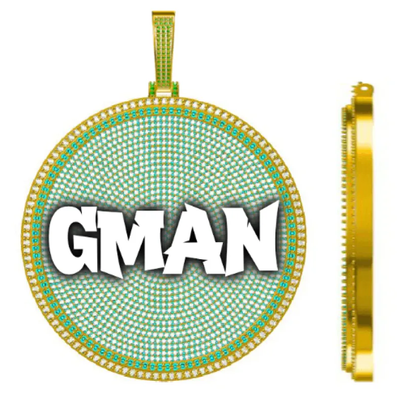 CUSTOM LETTER NECKLACE 3D BIG DISC made by The GUU Shop