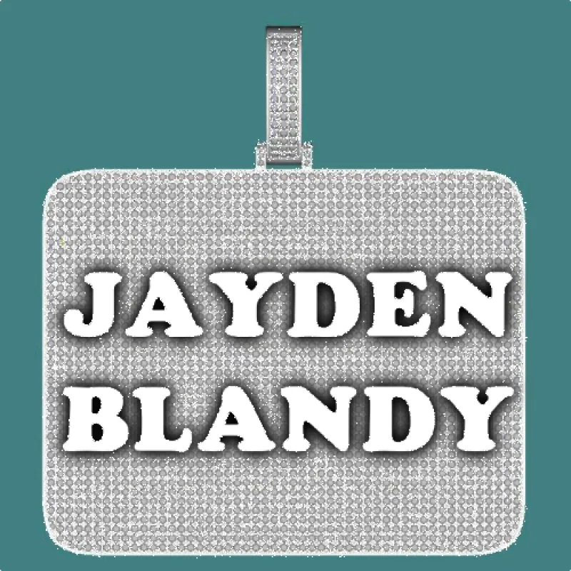 CUSTOM LETTER NECKLACE 3D BIG SQUARE made by The GUU Shop