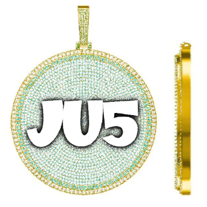 CUSTOM LETTER NECKLACE 3D BIG DISC made by The GUU Shop