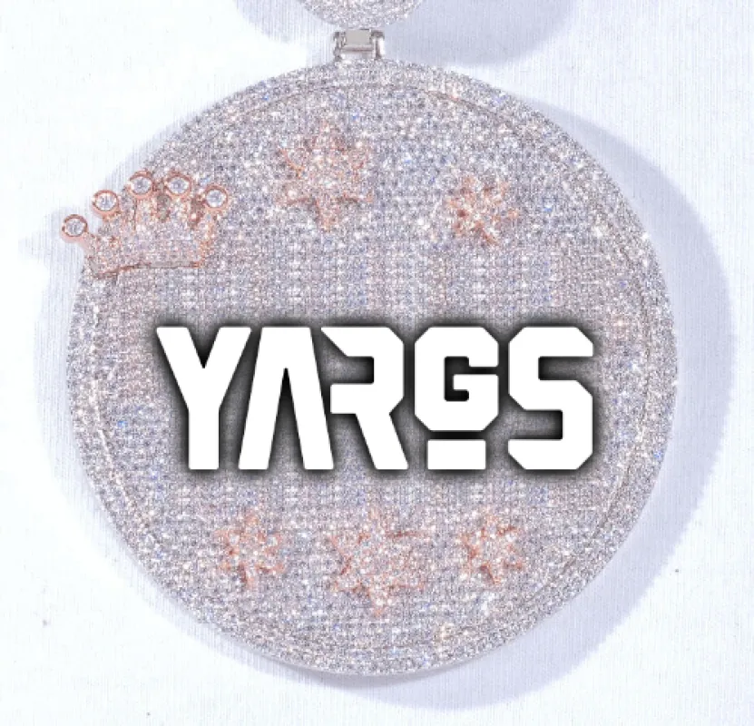 CUSTOM LETTER NECKLACE 3D BIG CROWN DISC made by The GUU Shop