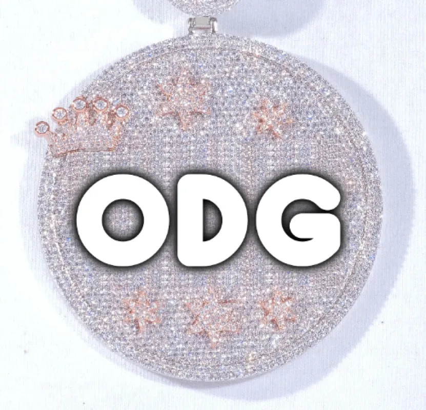 CUSTOM LETTER NECKLACE 3D BIG CROWN DISC made by The GUU Shop