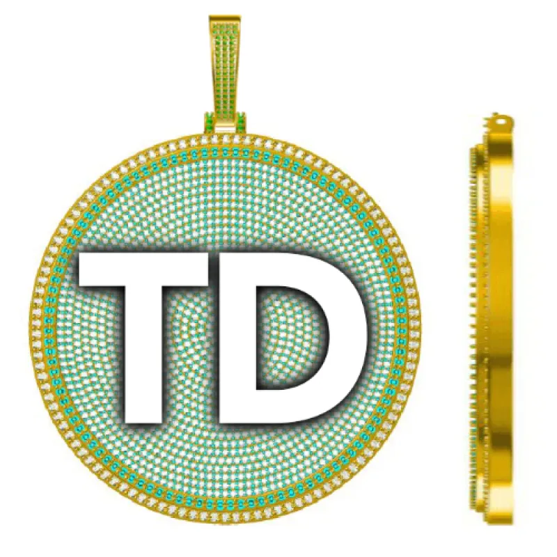 CUSTOM LETTER NECKLACE 3D BIG DISC made by The GUU Shop