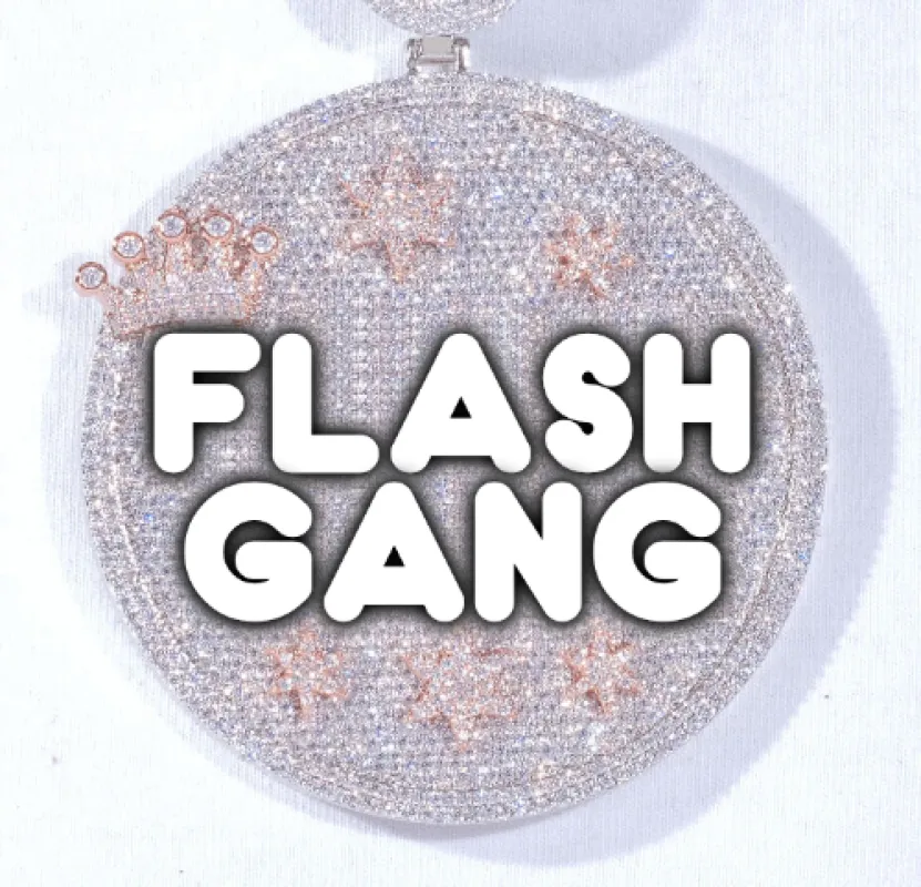CUSTOM LETTER NECKLACE 3D BIG CROWN DISC made by The GUU Shop