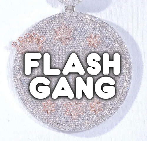 CUSTOM LETTER NECKLACE 3D BIG CROWN DISC sold by The GUU Shop