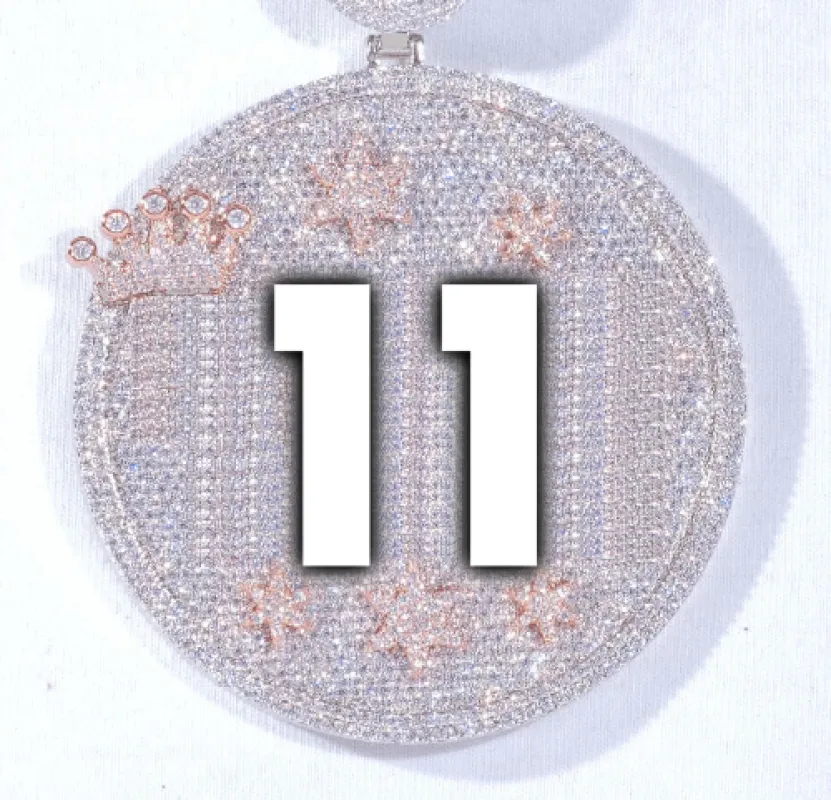 CUSTOM LETTER NECKLACE 3D BIG CROWN DISC made by The GUU Shop