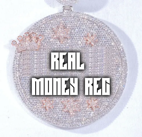 CUSTOM LETTER NECKLACE 3D BIG CROWN DISC sold by The GUU Shop