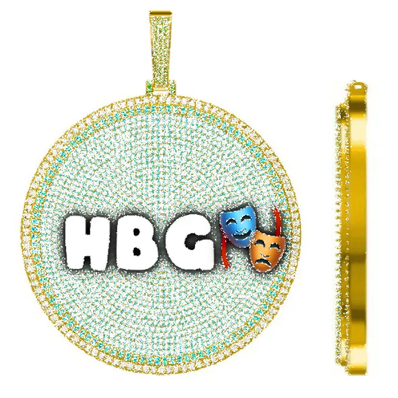 CUSTOM LETTER NECKLACE 3D BIG DISC made by The GUU Shop