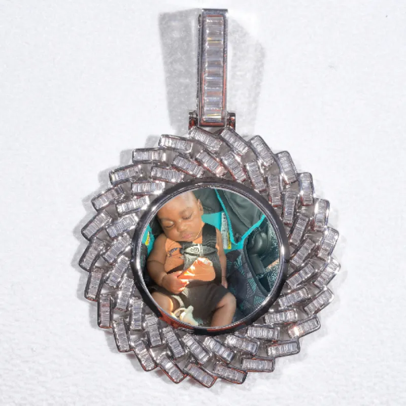 Large 3D Baguette Custom Picture Pendant made by The GUU Shop