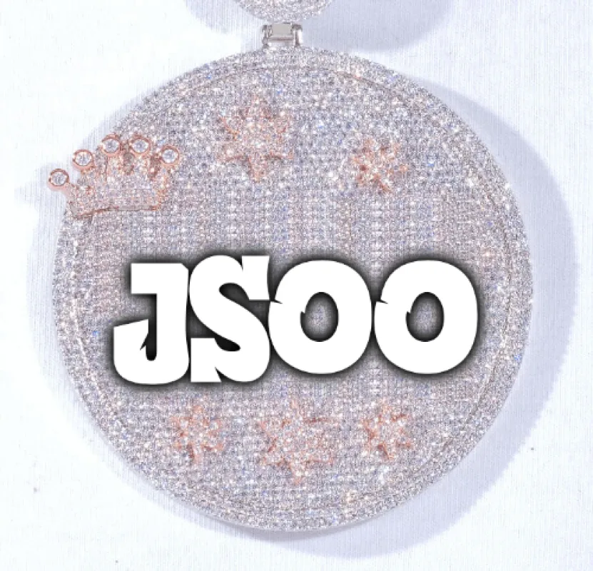 CUSTOM LETTER NECKLACE 3D BIG CROWN DISC made by The GUU Shop