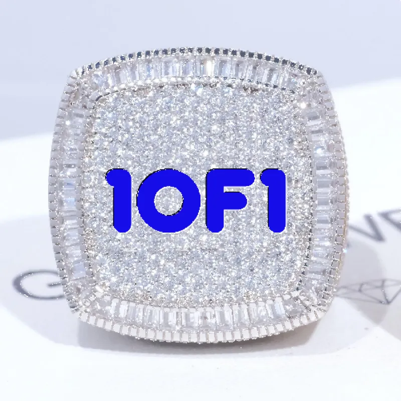 CUSTOM LETTER 3D ICED RING made by The GUU Shop