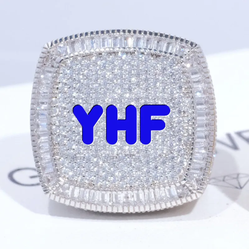 CUSTOM LETTER 3D ICED RING made by The GUU Shop