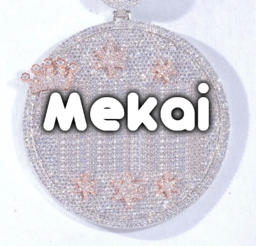CUSTOM LETTER NECKLACE 3D BIG CROWN DISC made by The GUU Shop