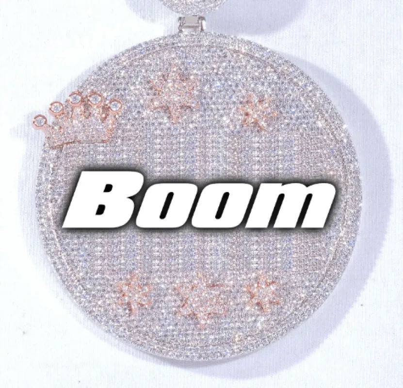 CUSTOM LETTER NECKLACE 3D BIG CROWN DISC made by The GUU Shop