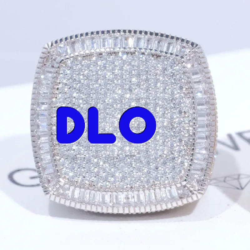 CUSTOM LETTER 3D ICED RING made by The GUU Shop