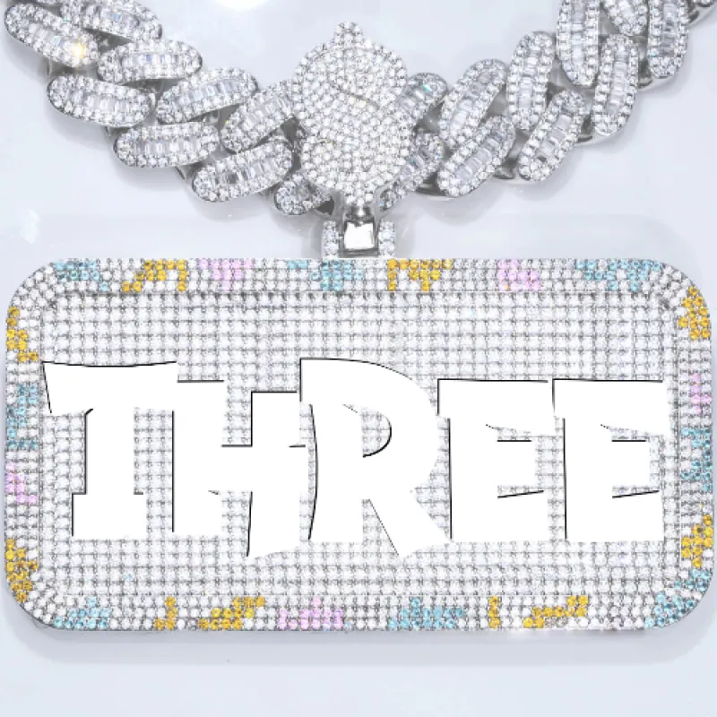 CUSTOM LETTER NECKLACE 3D COLORFUL SQUARE made by The GUU Shop