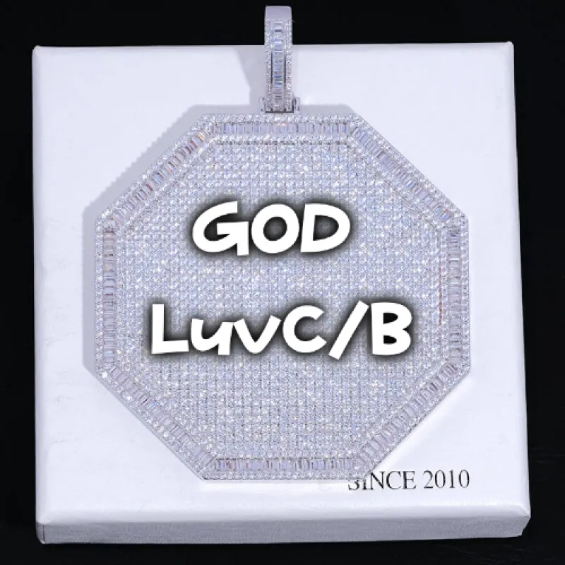 CUSTOM LETTER NECKLACE 3D BIG OCTAGON made by The GUU Shop