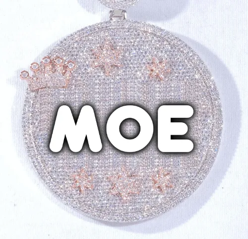 CUSTOM LETTER NECKLACE 3D BIG CROWN DISC sold by The GUU Shop