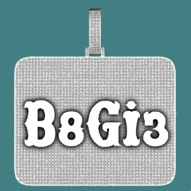CUSTOM LETTER NECKLACE 3D BIG SQUARE made by The GUU Shop
