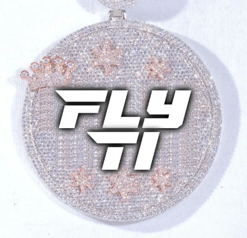 CUSTOM LETTER NECKLACE 3D BIG CROWN DISC made by The GUU Shop