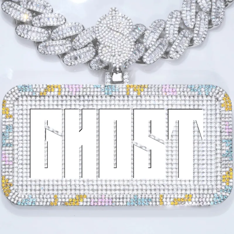 CUSTOM LETTER NECKLACE 3D COLORFUL SQUARE made by The GUU Shop