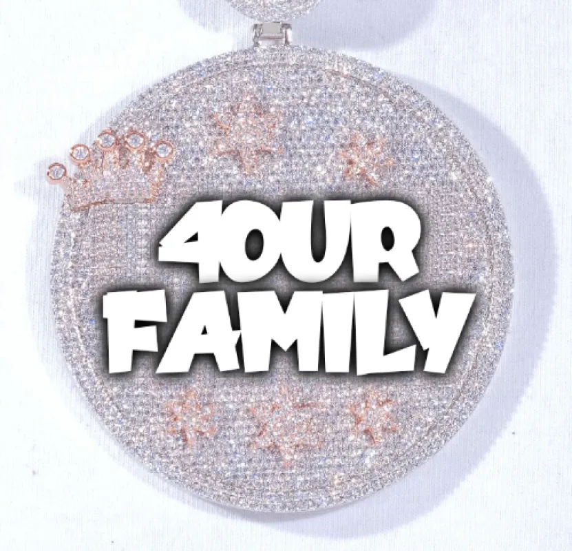 CUSTOM LETTER NECKLACE 3D BIG CROWN DISC made by The GUU Shop