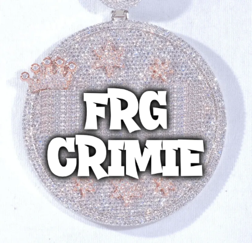 CUSTOM LETTER NECKLACE 3D BIG CROWN DISC made by The GUU Shop