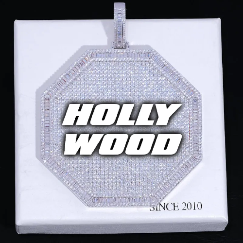 CUSTOM LETTER NECKLACE 3D BIG OCTAGON made by The GUU Shop