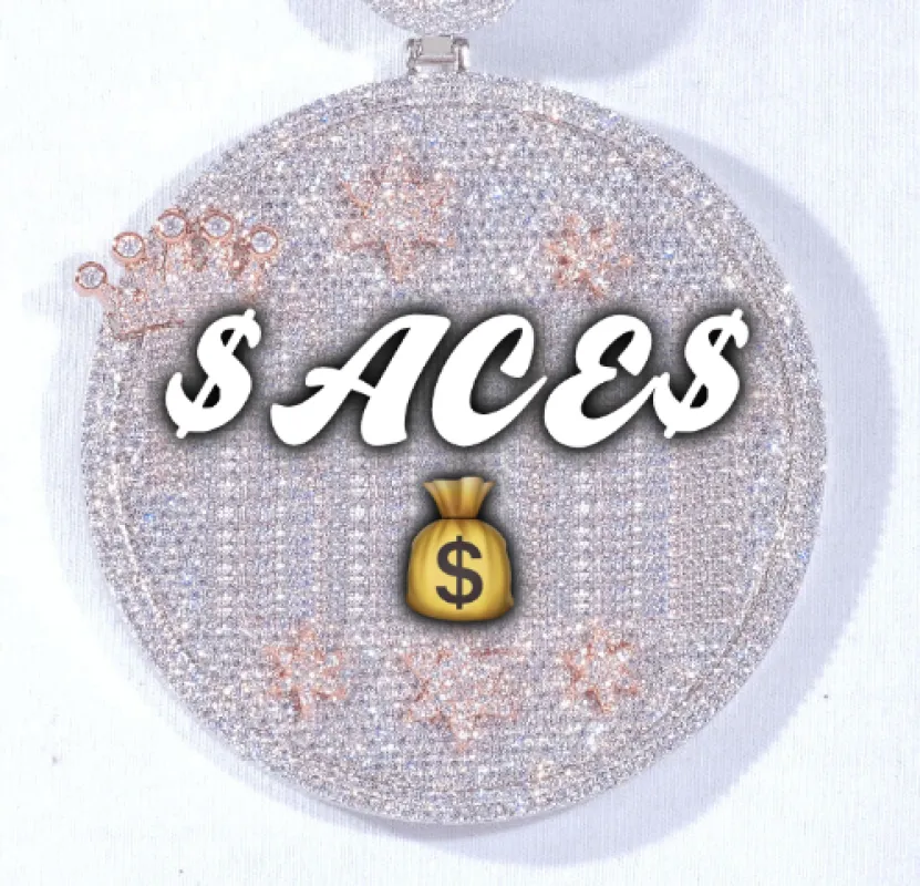 CUSTOM LETTER NECKLACE 3D BIG CROWN DISC made by The GUU Shop
