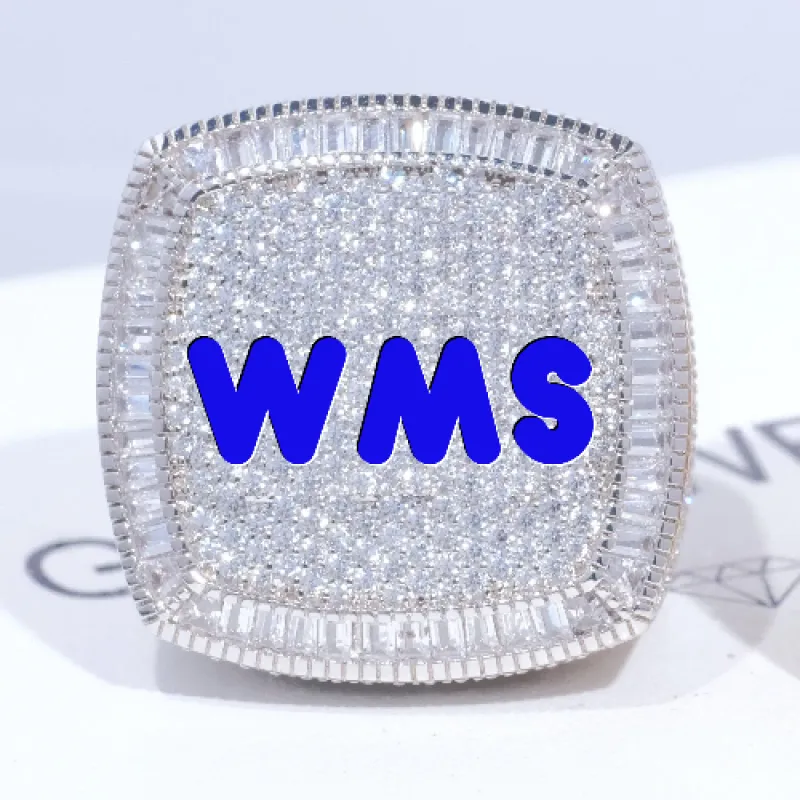 CUSTOM LETTER 3D ICED RING made by The GUU Shop